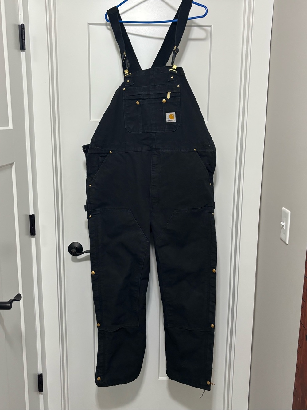 Carhartt Black Relaxed Fit Duck Bib Overalls 44x32